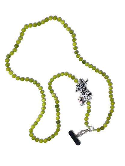 Hand-painted Tiger Gemstone Crossbody Phone Chain