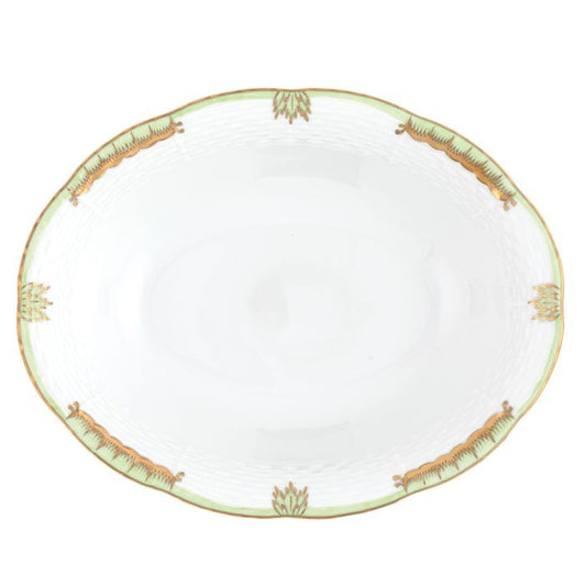 Herend Princess Victoria Green Oval Vegetable Dish