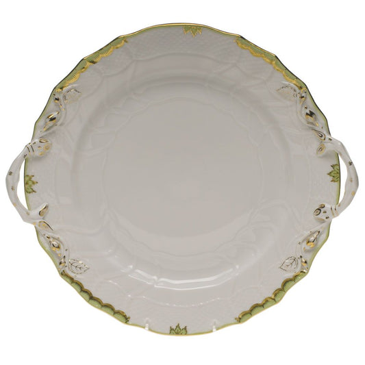 Herend Princess Victoria Green Chop Plate with Handles