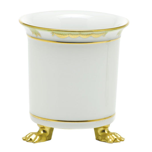 Herend Mini Cachepot with Feet Princess Victoria Green