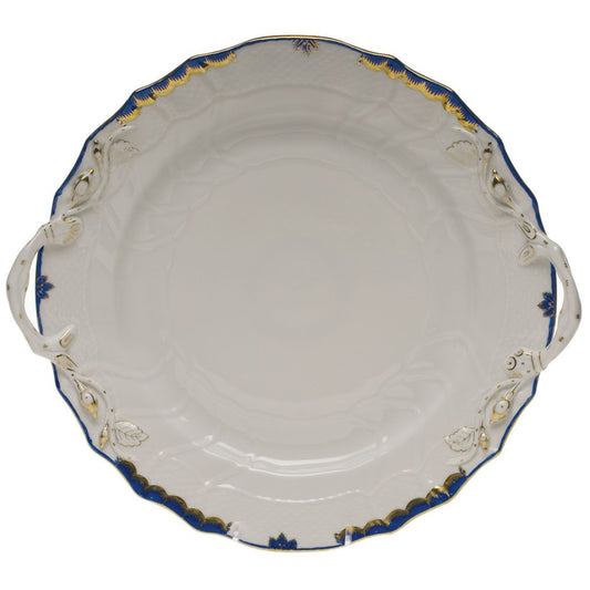 Herend Princess Victoria Blue Chop Plate with Handles