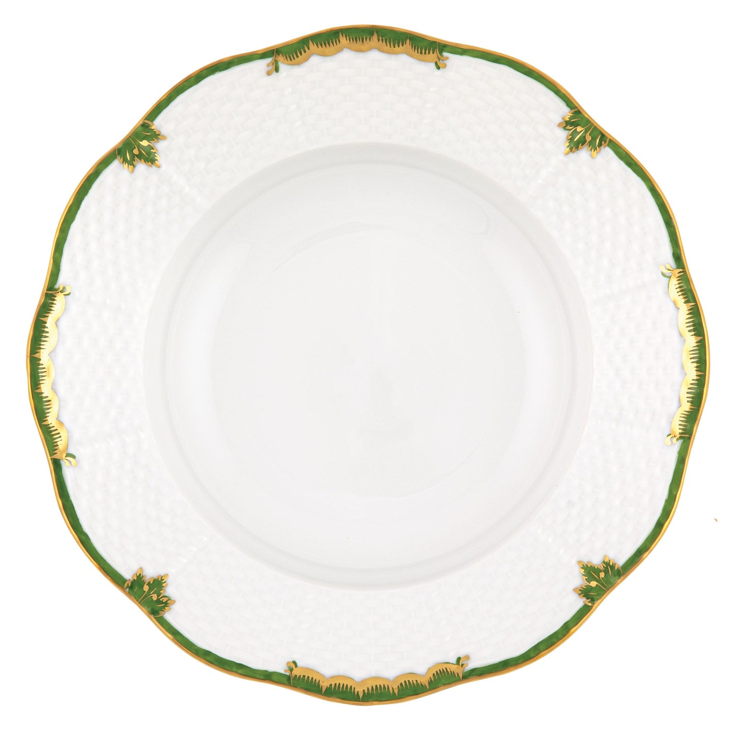 Herend Princess Victoria Dark Green Rim Soup Plate