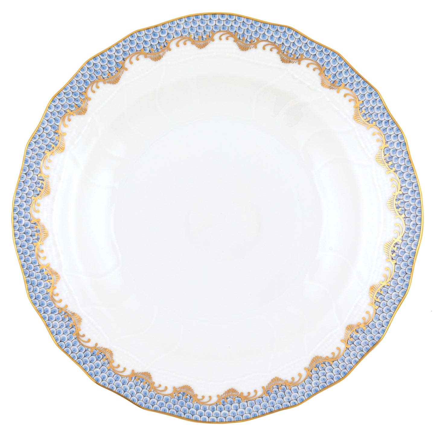 Herend Fish Scale Light Blue Dessert Plate