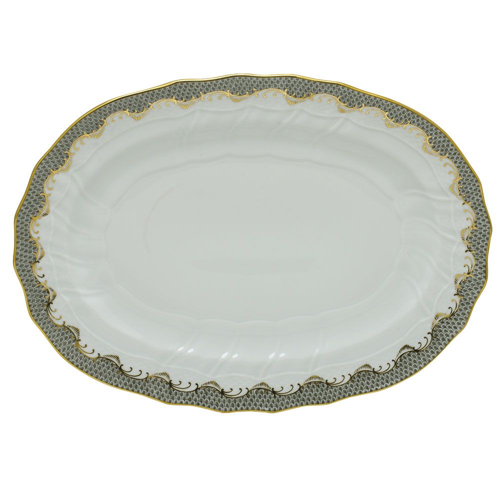 Herend Fish Scale Gray Platter