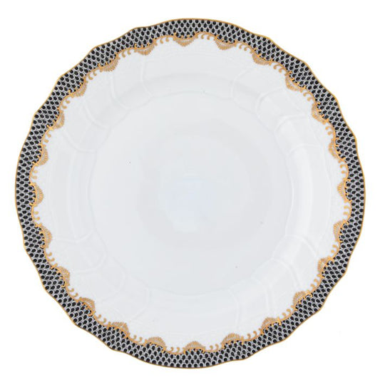 Herend Fish Scale Black Bread and Butter Plate