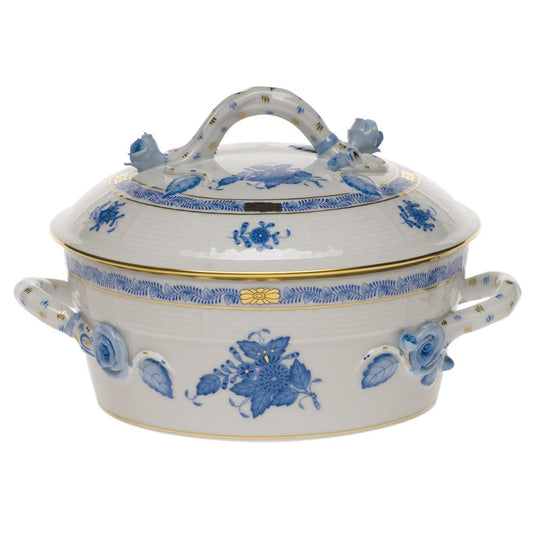 Herend Chinese Bouquet Blue Small Covered Vegetable Dish
