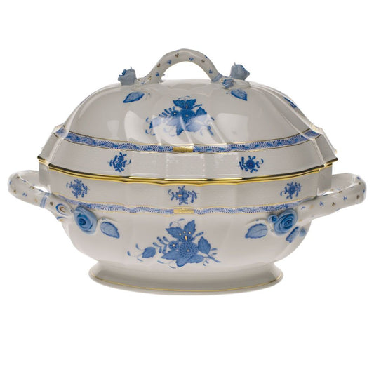 Herend Chinese Bouquet Blue Tureen with Branch