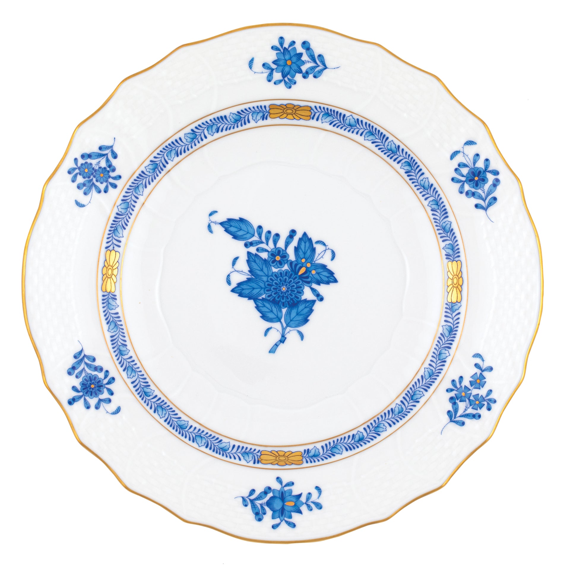 Herend Chinese Bouquet Blue Dessert Plate