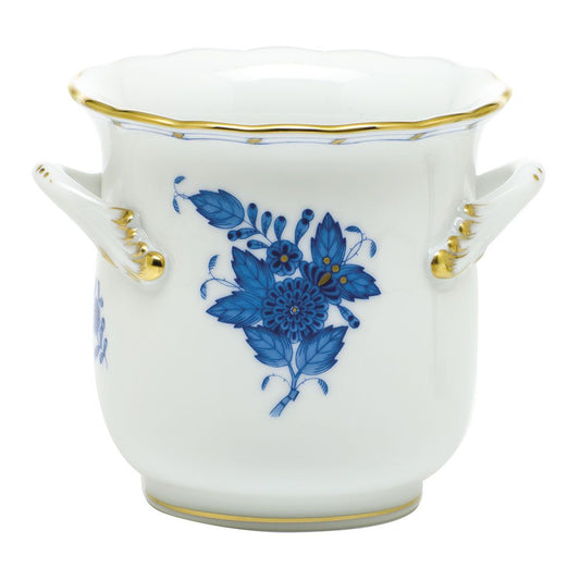 Herend Chinese Bouquet Blue Mini Cachepot with Handles