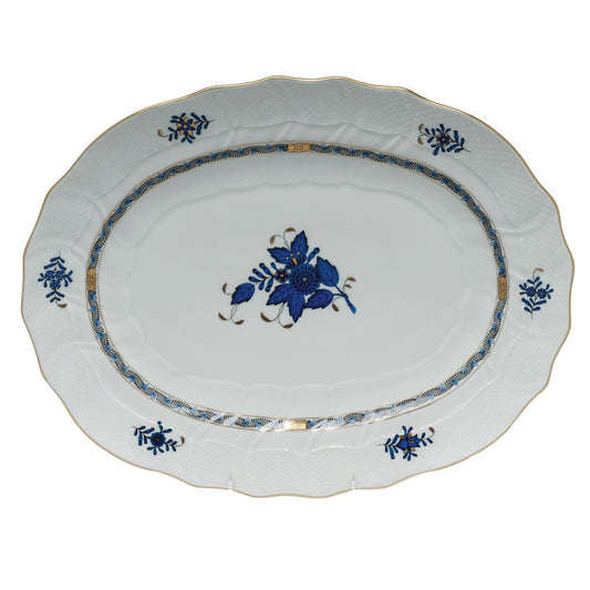 Herend Chinese Bouquet Black Sapphire Platter