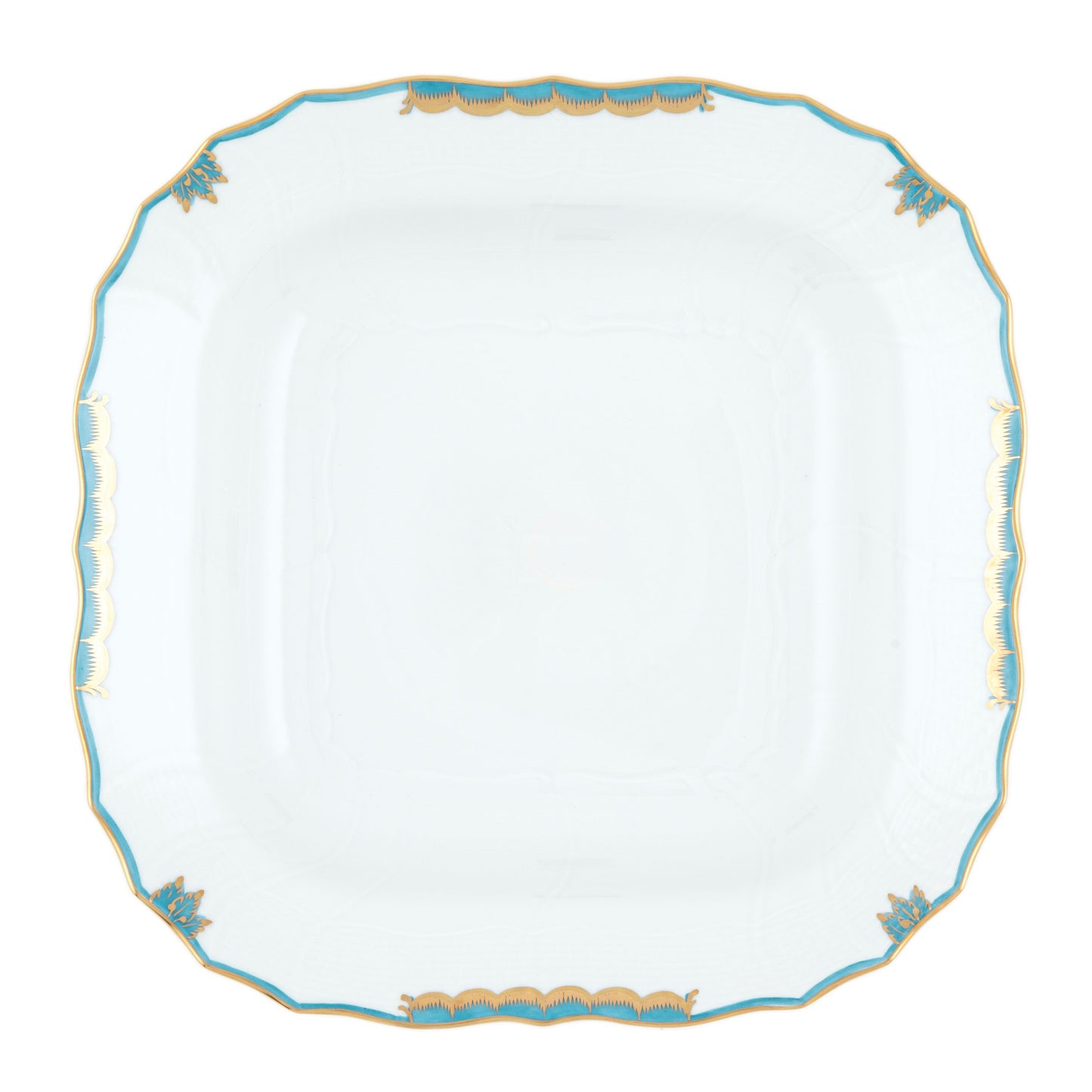 Herend Princess Victoria Turquoise Square Fruit Dish