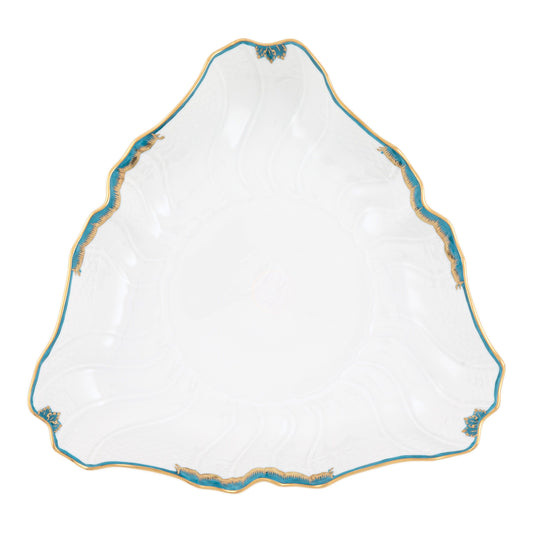 Herend Princess Victoria Turquoise Triangle Dish