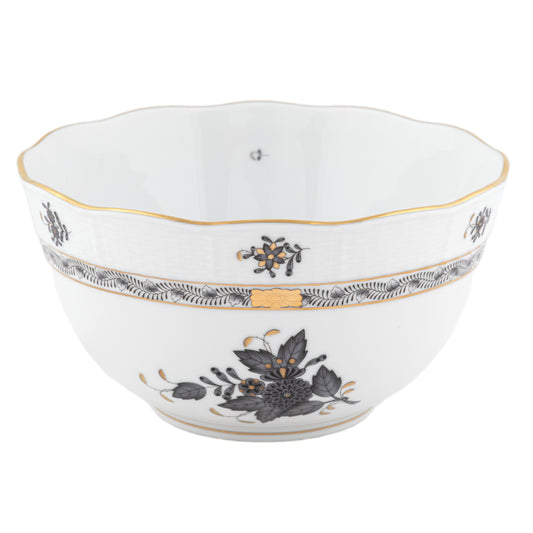 Herend Chinese Bouquet Black Dinner Bowl