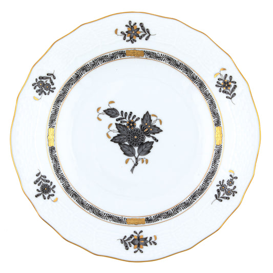 Herend Chinese Bouquet Black Salad Plate