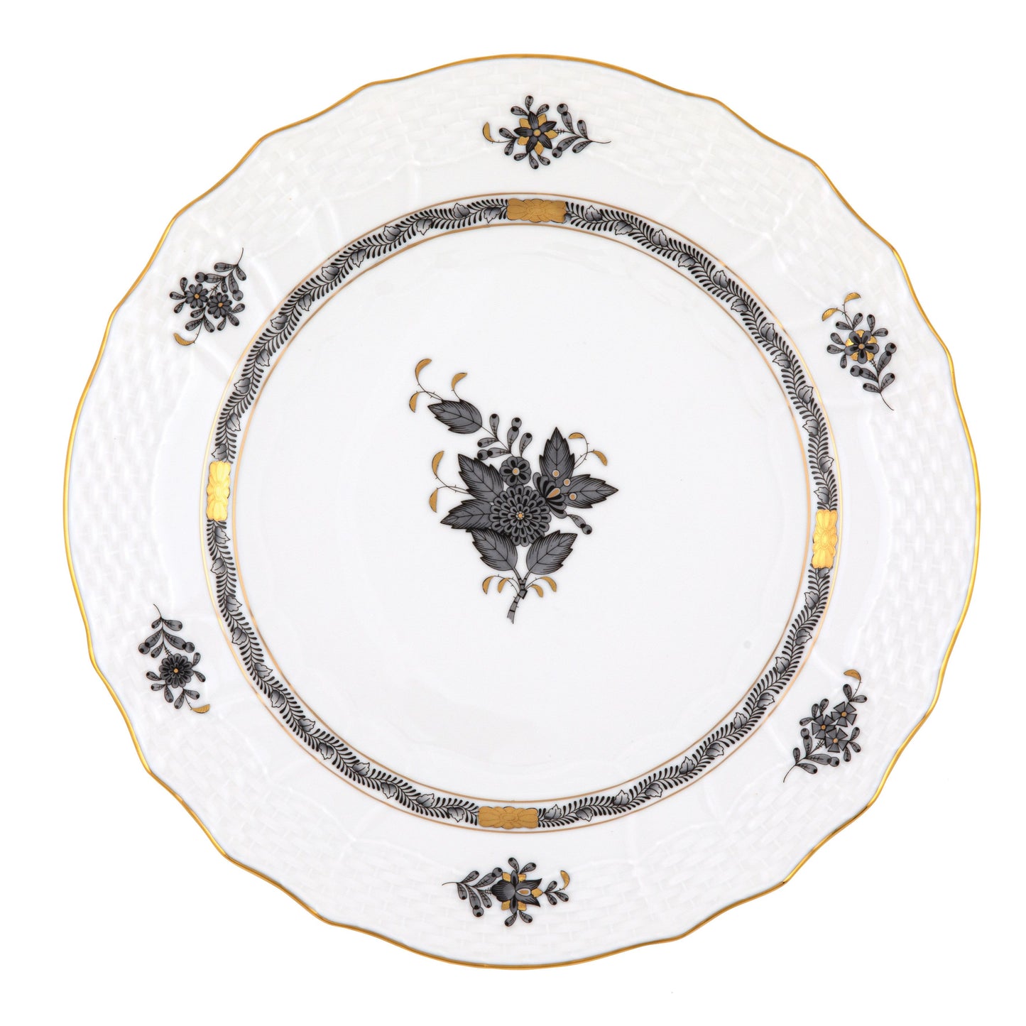 Herend Chinese Bouquet Black Service Plate