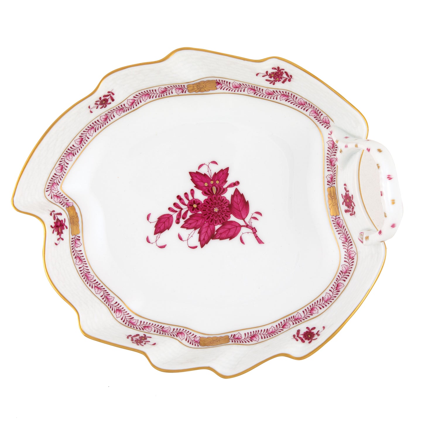 Herend Chinese Bouquet Raspberry Leaf Dish
