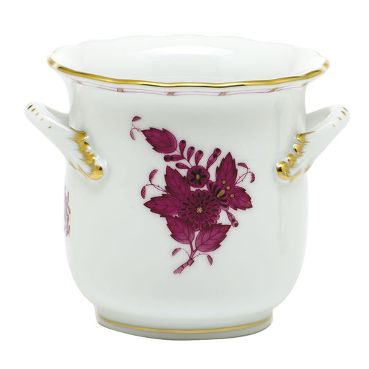 Herend Chinese Bouquet Raspberry Mini Cachepot with Handles