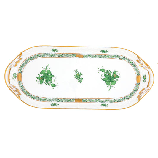 Herend Chinese Bouquet Green Sandwich Tray