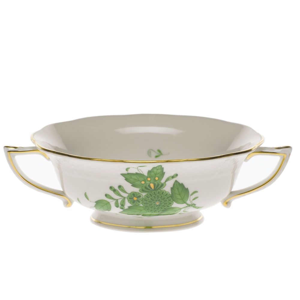 Herend Chinese Bouquet Green Cream Soup Cup