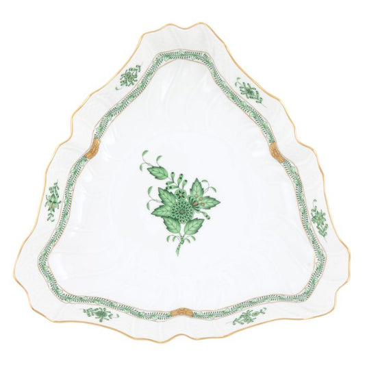 Herend Chinese Bouquet Green Triangle Dish