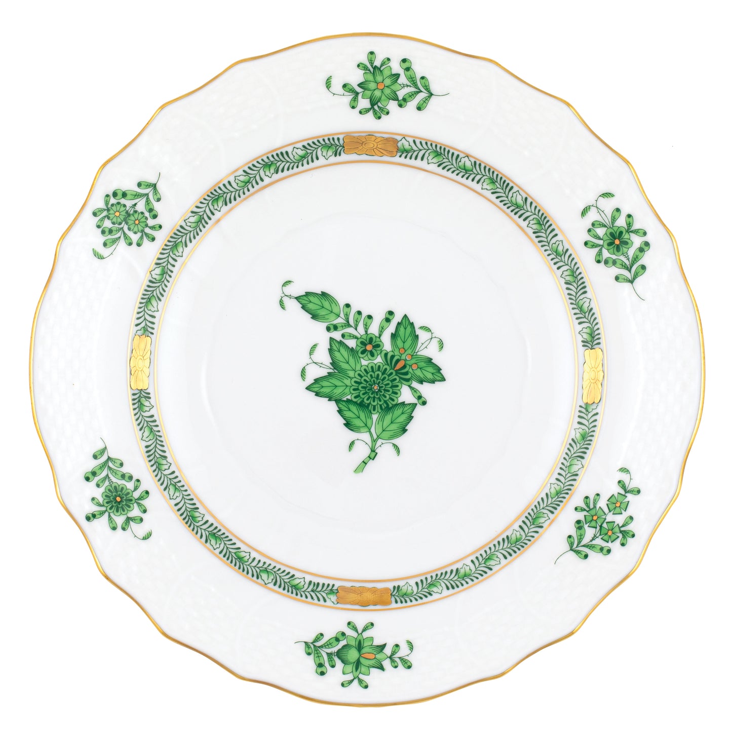 Herend Chinese Bouquet Green Dessert Plate