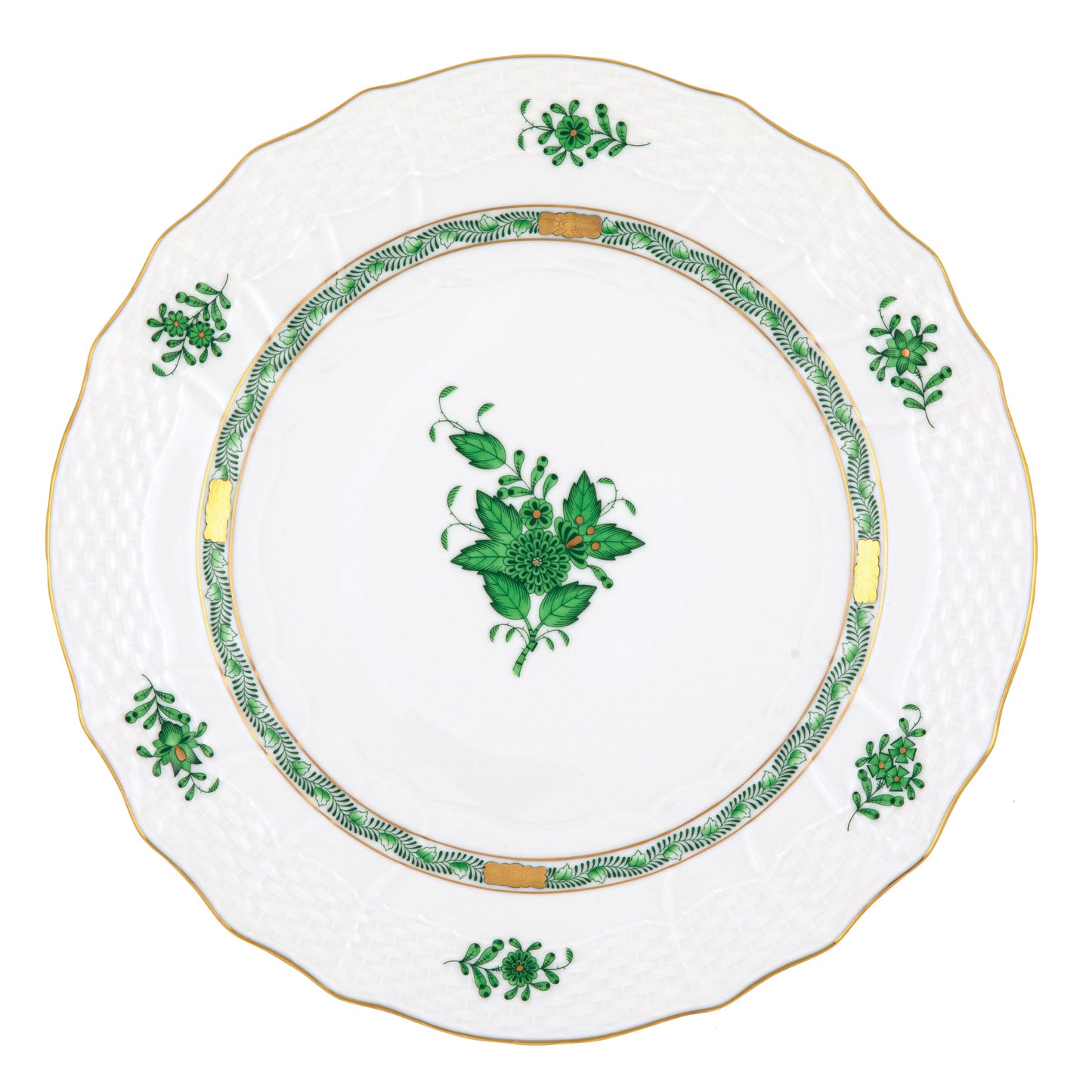 Herend Chinese Bouquet Green Service Plate