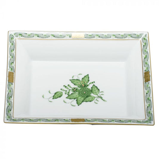 Herend Chinese Bouquet Green Jewelry Tray