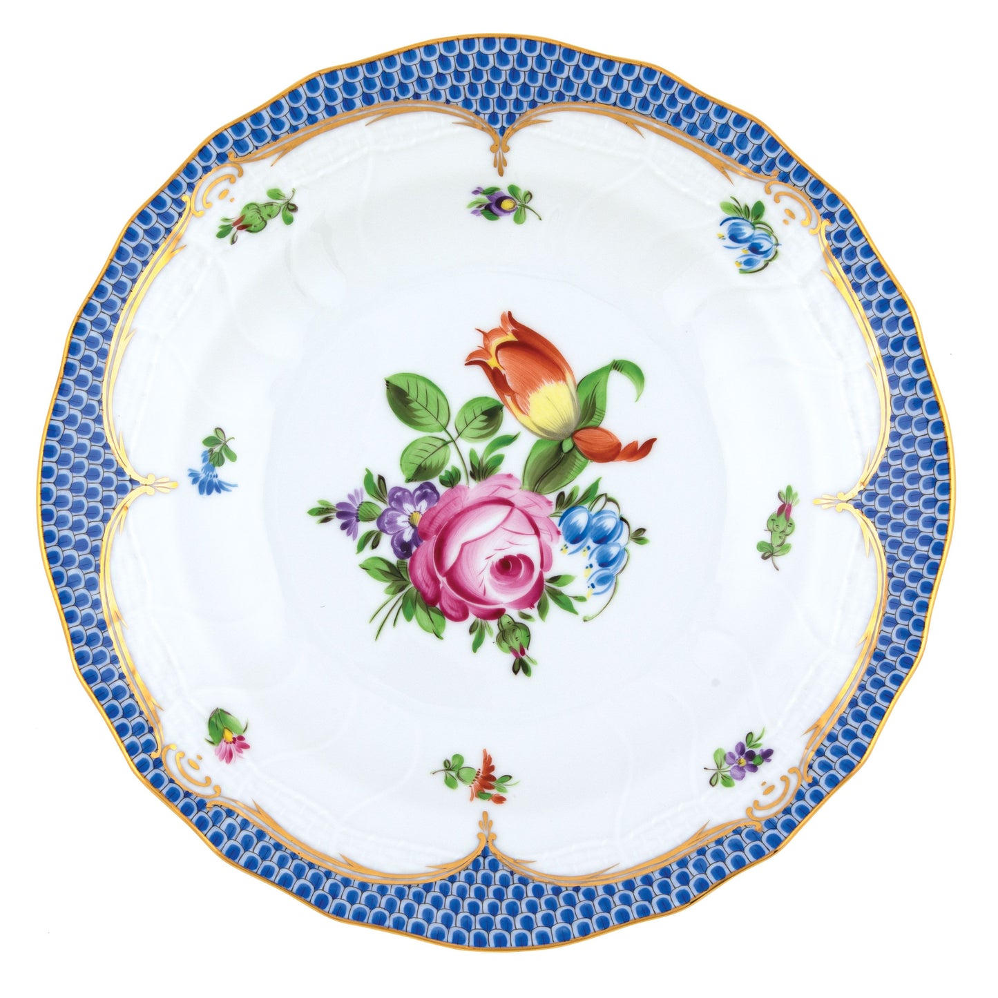 Herend Dessert Plate Printemps Blue Motif 02
