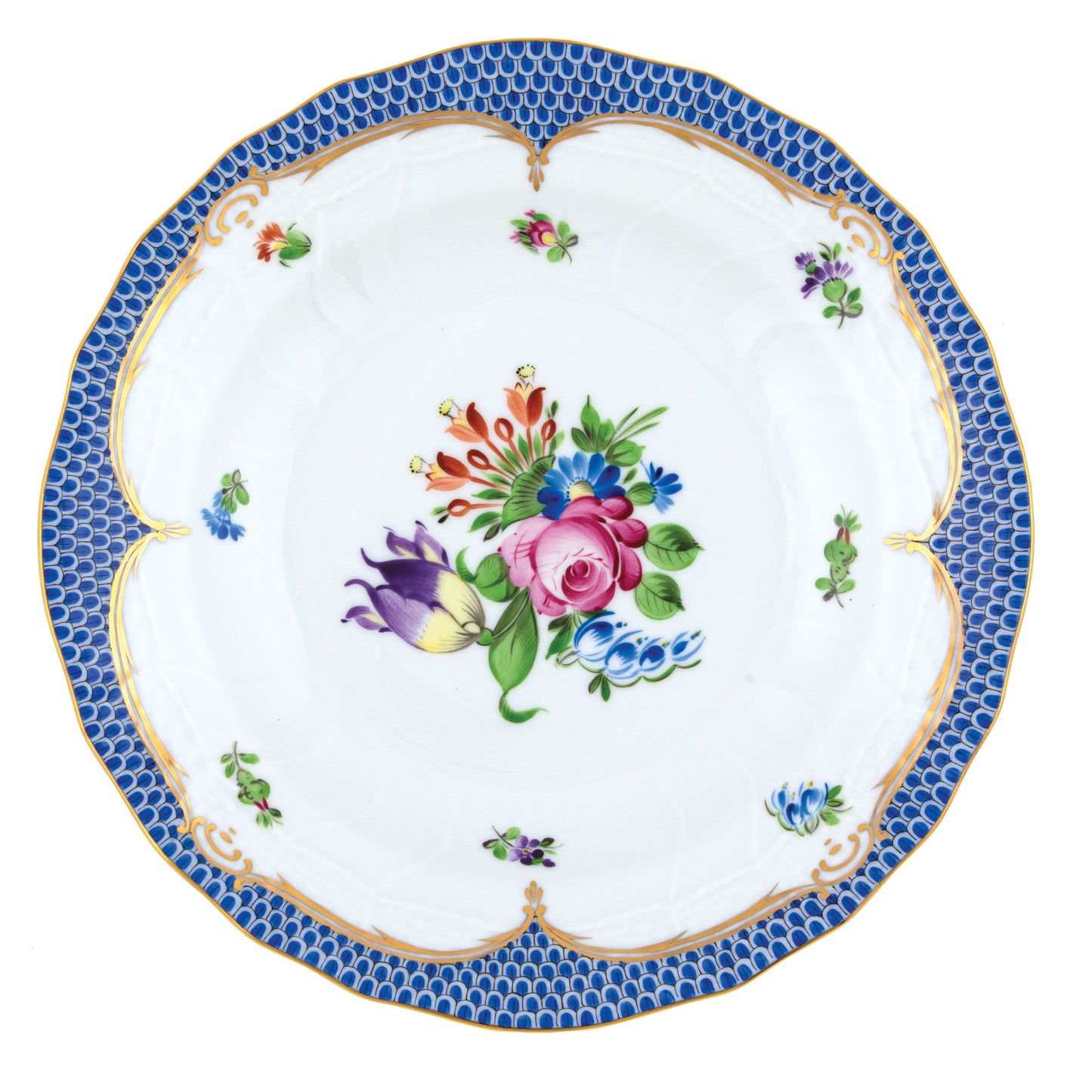 Herend Dessert Plate Printemps Blue Motif 04