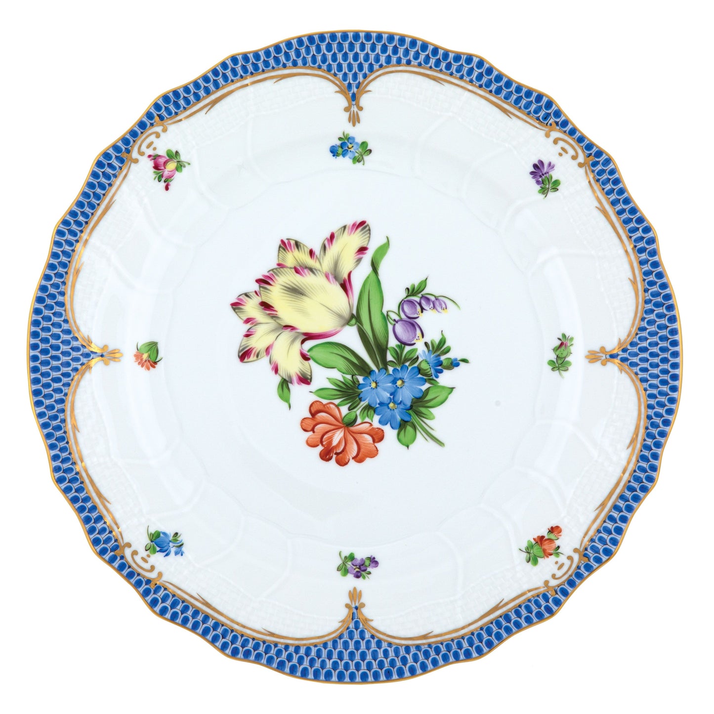 Herend Dinner Plate Printemps Blue Motif 05