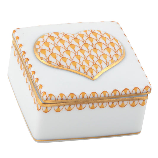 Herend Embossed Heart Box