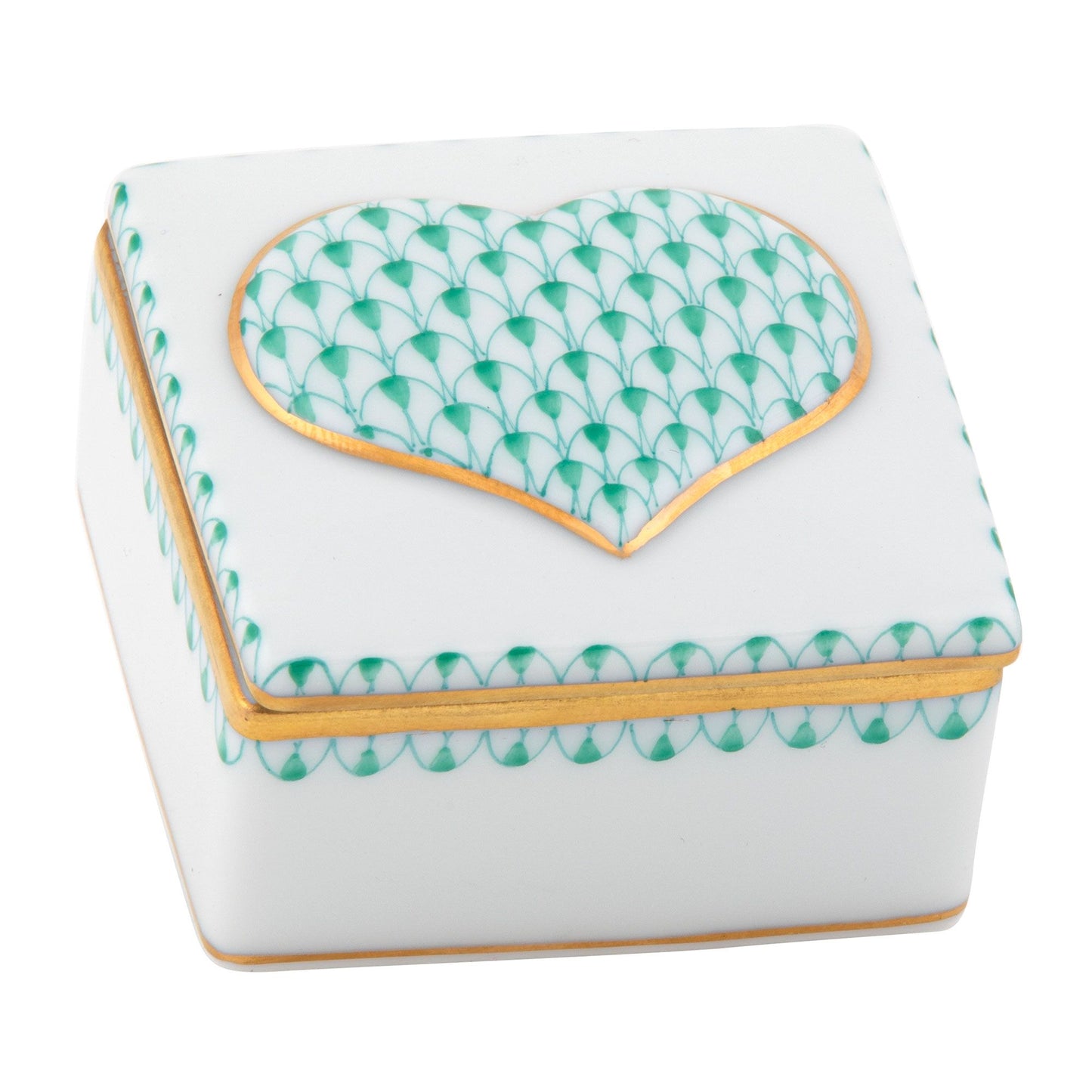 Herend Embossed Heart Box