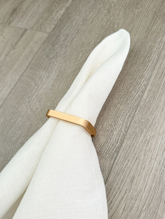 Modern Curves Gold Napkin Rings Set of 4