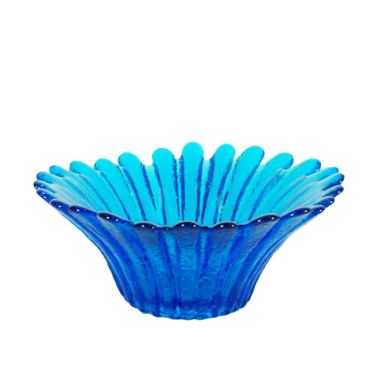 Blenko Daisy Glass Bowl Blue