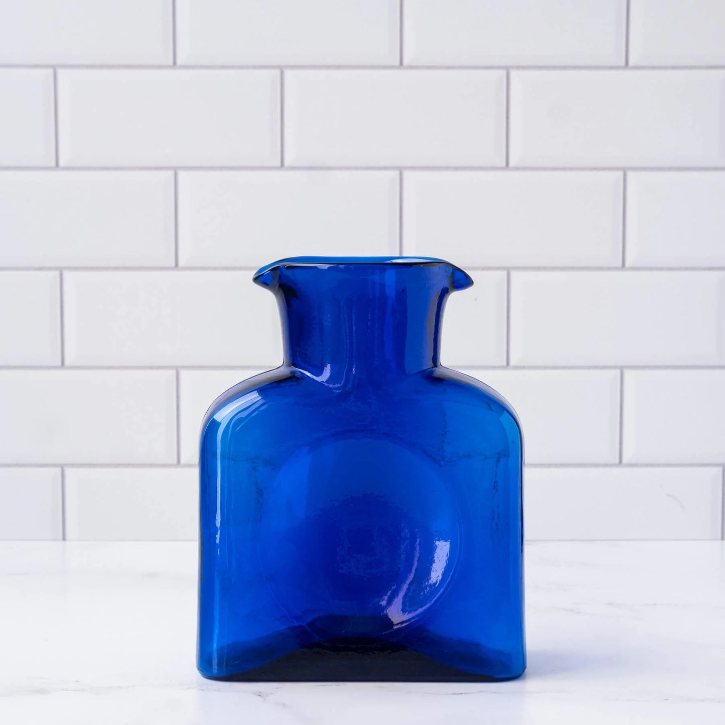 Blenko 384 Water Bottle Glass Cobalt Vase | Large