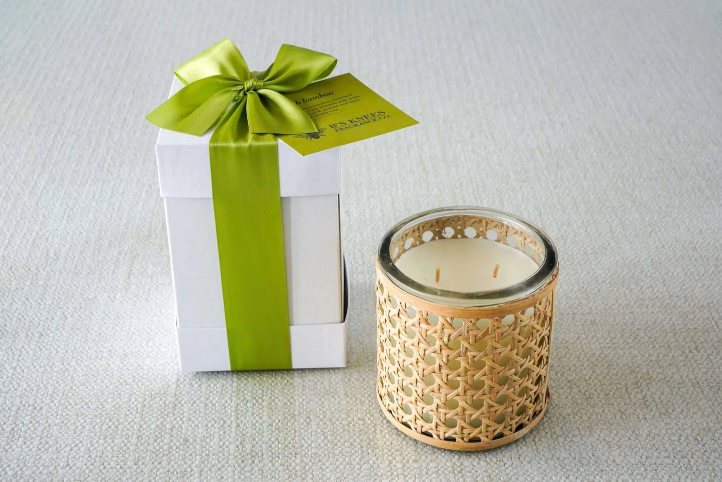 Fresh Bamboo 2 Wick Basketweave Candle