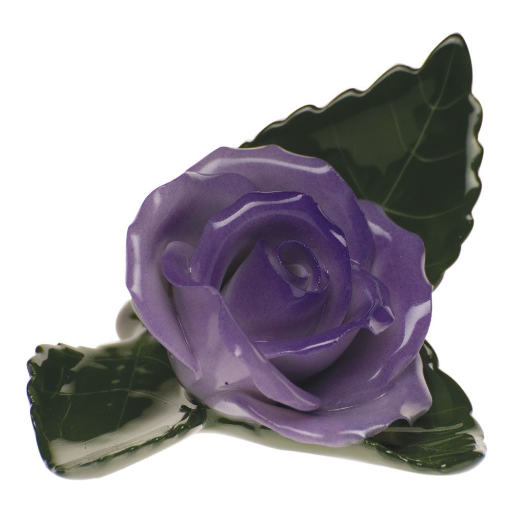 Herend Rose on Leaf