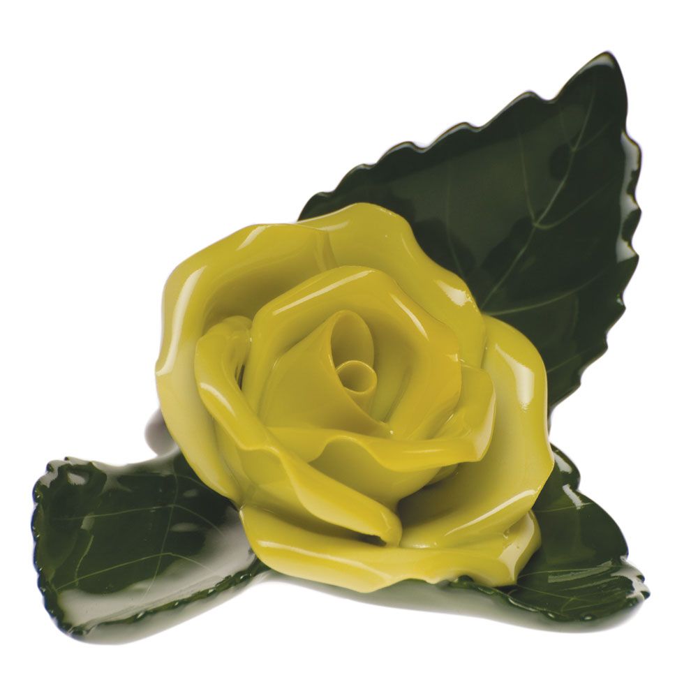Herend Rose on Leaf
