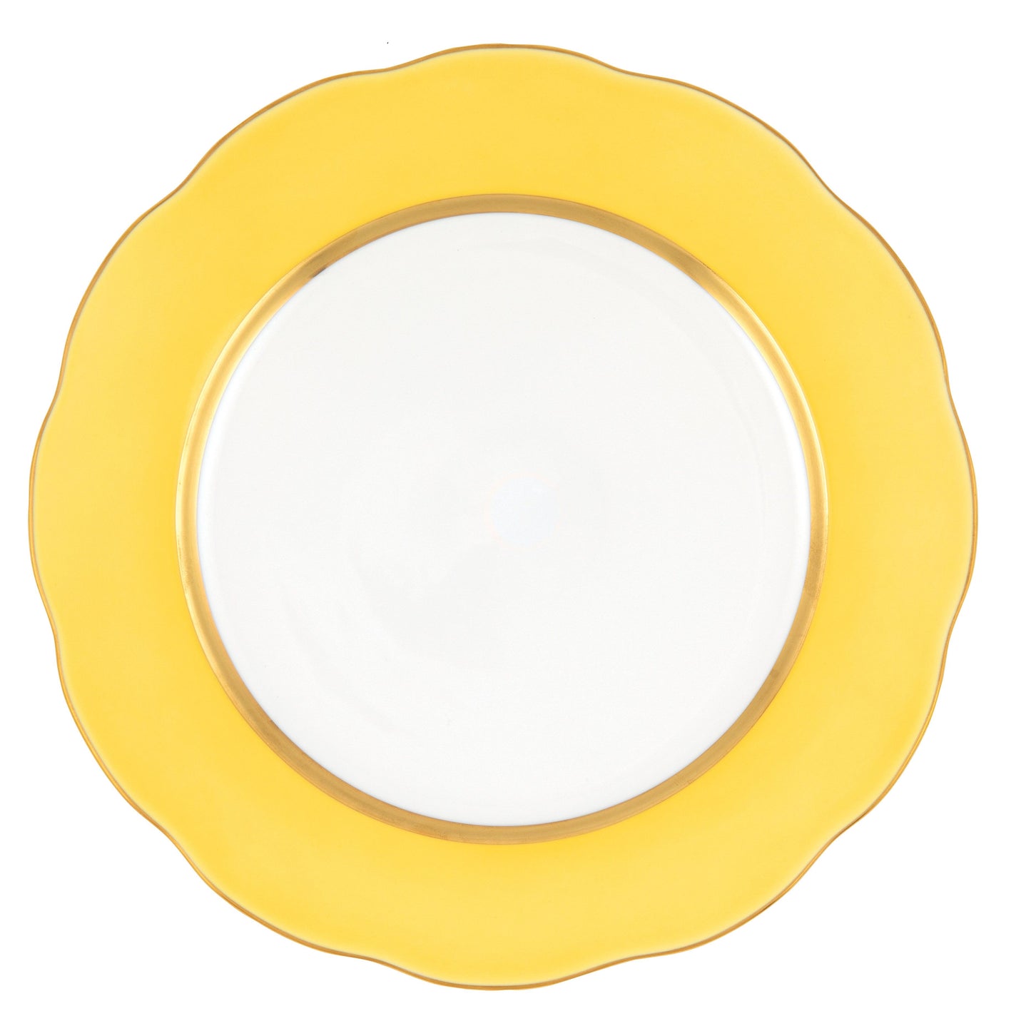 Herend Silk Ribbon Charger Plate Lemon