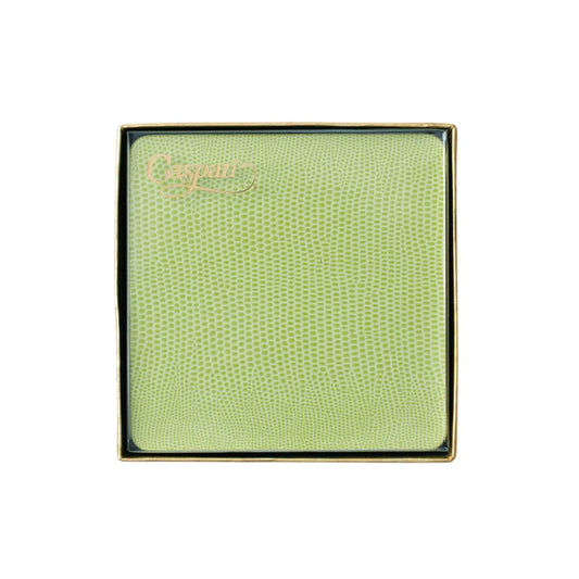 Green Faux Leather Snakeskin Coaster Set