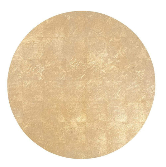Caspari Lacquered Wood Round Placemat | Gold