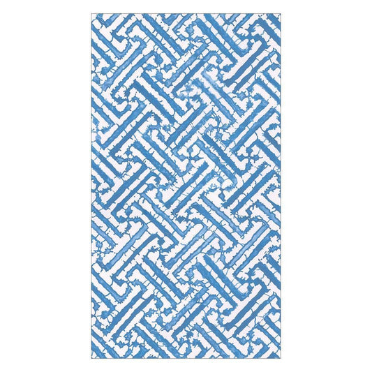 Caspari Fretwork Paper Guest Towels Napkins | Blue & White
