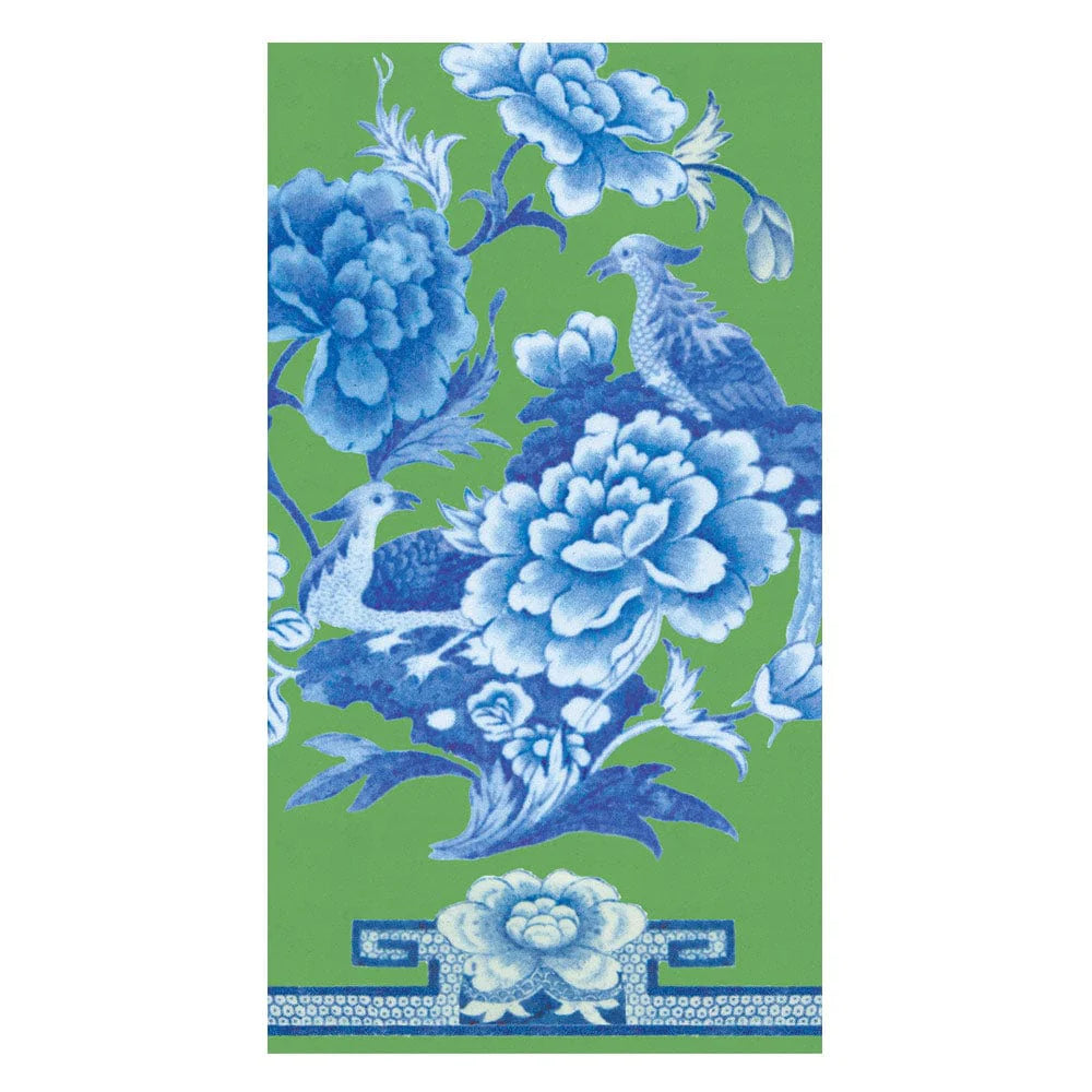 Caspari Paper Guest Towels Napkins | Green & Blue