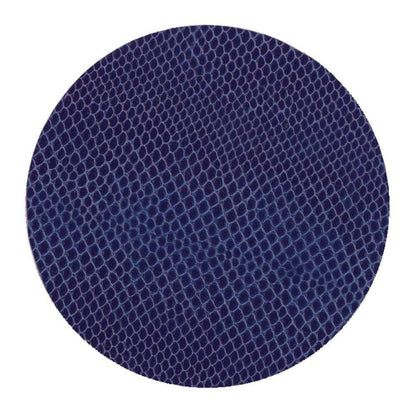 Caspari Faux Leather Snakeskin Coaster Set | Navy Blue
