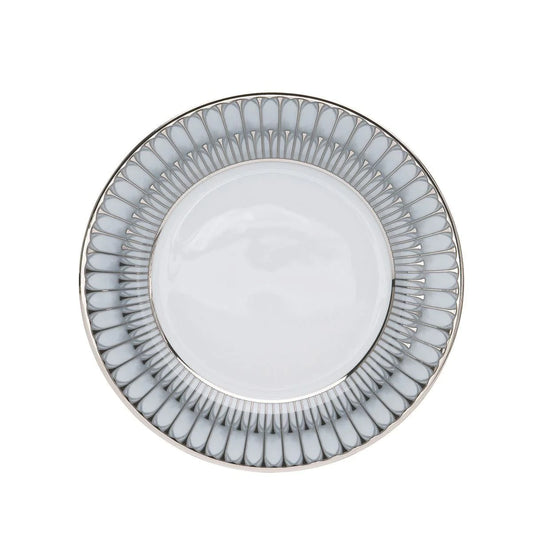 Deshoulieres Arcades Porcelain Dessert Plate | Grey & Platinum