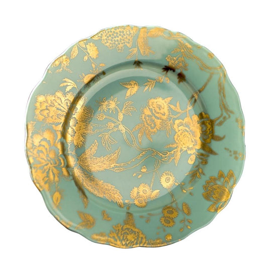 Deshoulieres Jardin Secret Porcelain Accent Plate | Turquoise & Gold