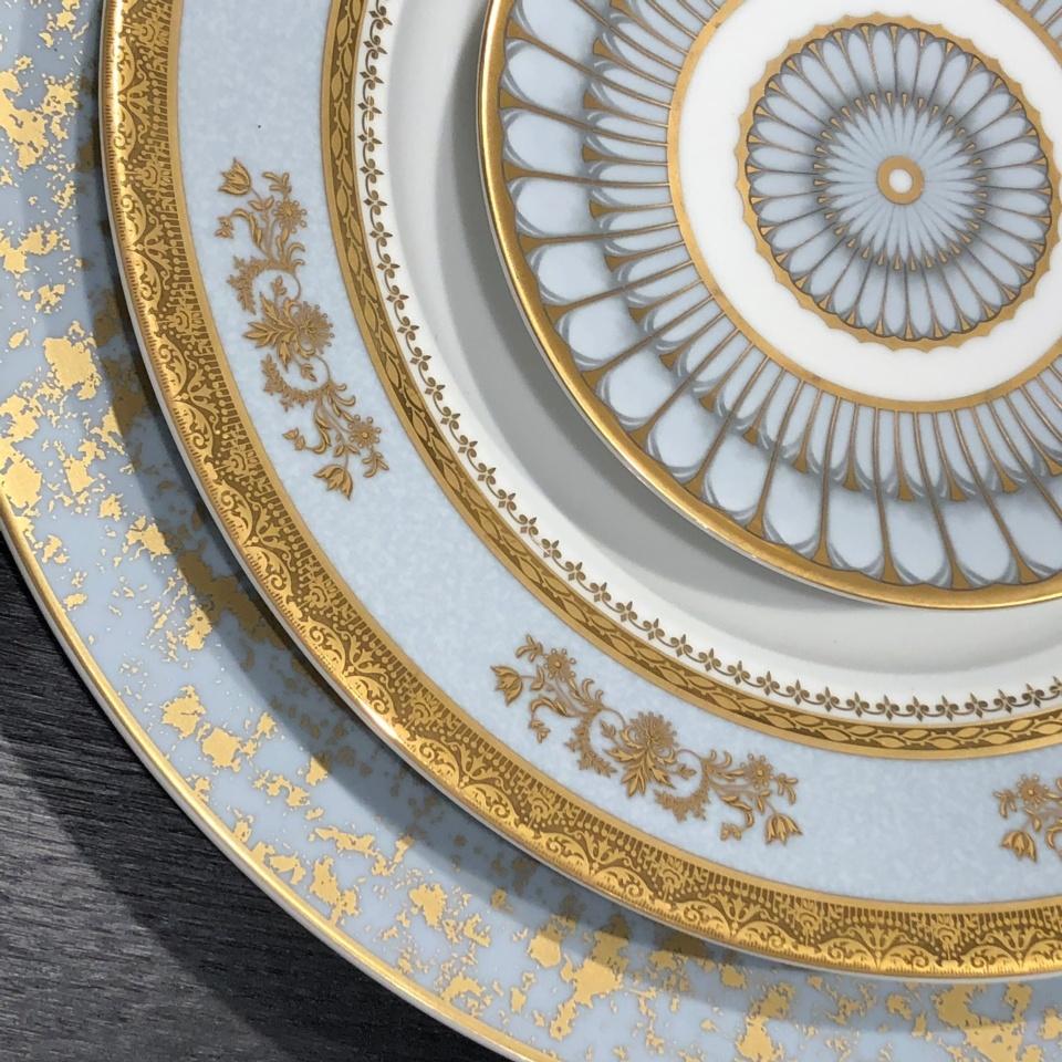 Deshoulieres Orsay Porcelain Dessert Plate | Powder Blue