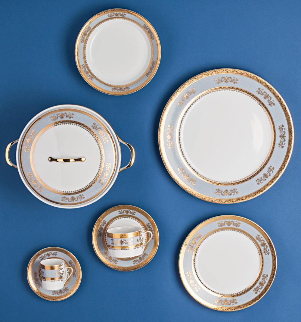 Deshoulieres Orsay Porcelain 5 pc. Place Setting | Powder Blue