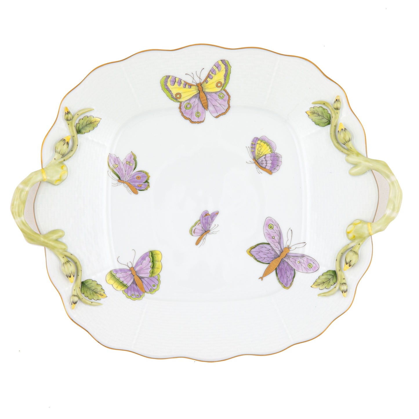 Herend Royal Garden Cake Plate with Handles