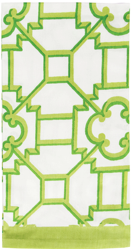 Garden Trellis Green Cotton Dinner Napkins Set of 4